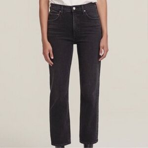 AGOLDE Wilder Straight Leg Jeans Black Wash Size 26